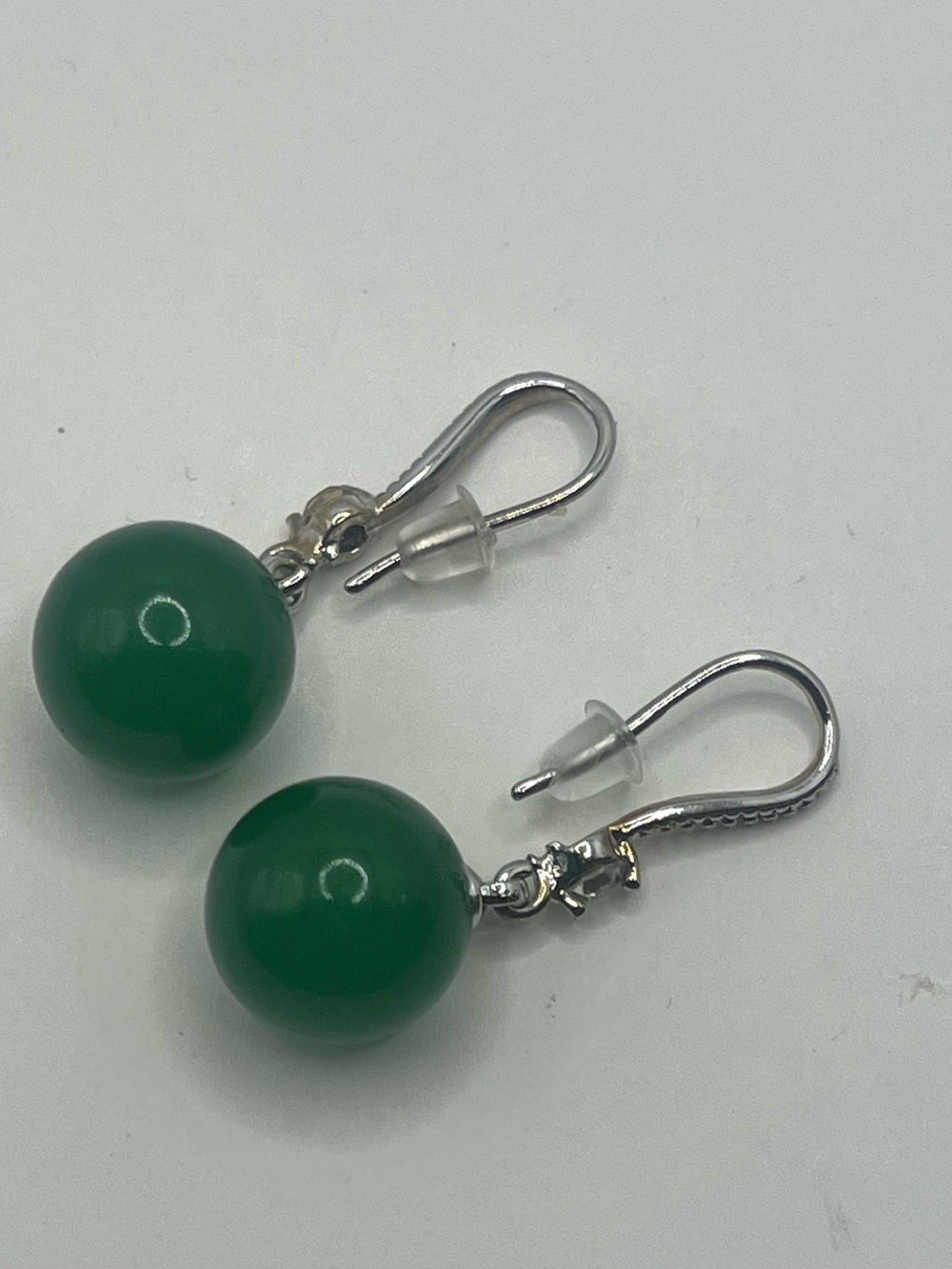 Green Bead Drop Earrings - Classic Women's Jewelry